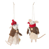 Snuggy Mouse Felt Ornament 2/ASSTD 8x13cm