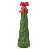 Holly Leaf Cone Tree LRG Ceramic 30.5cm Grn