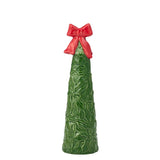 Holly Leaf Cone Tree SML Ceramic 26cm Grn