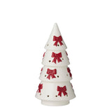 Snowy Bow Ceramic Tree SML 18cm Wht/Red