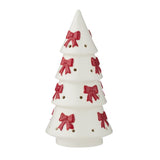 Snowy Bow Ceramic Tree LRG 24cm Wht/Red
