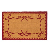 Red Ribbon Bows Doormat PVC Back Coir 40x60cm