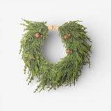 Pine Heart Wreath with Bells Large