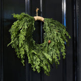 Pine Heart Wreath with Bells Large