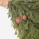 Pine Heart Wreath with Bells Large