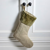 Striped Green Stocking Velvet