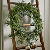 Mixed Silver Green Wreath 60cm