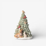 Festive Tree with Deer and Birds