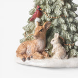 Festive Tree with Deer and Birds