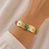 Cleopatra Gold Cuff with Amazonite