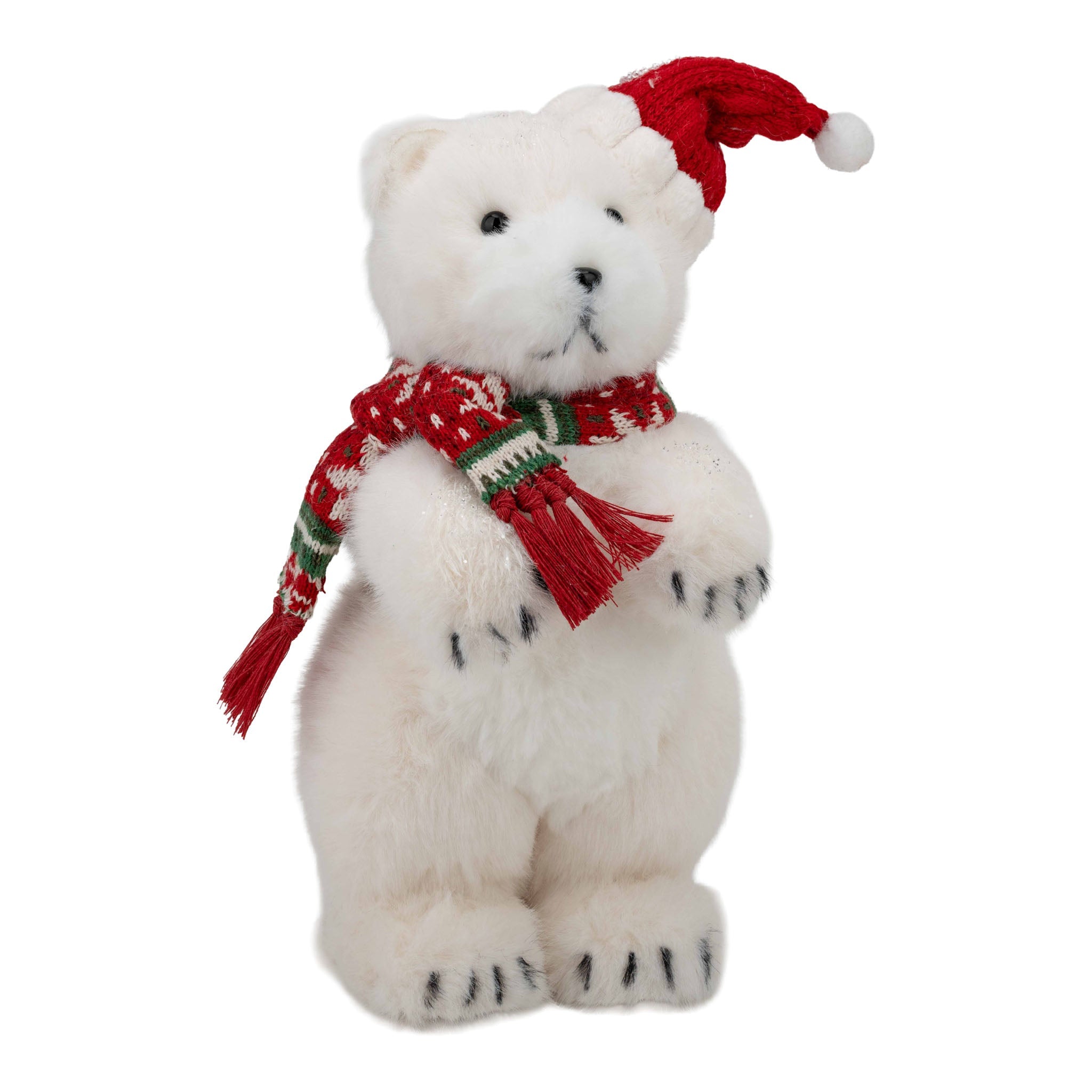 Fair Isle Knit Standing Polar Bear 33cm - Pure Apotheca