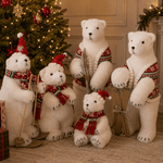 Fair Isle Knit Standing Polar Bear 33cm - Pure Apotheca