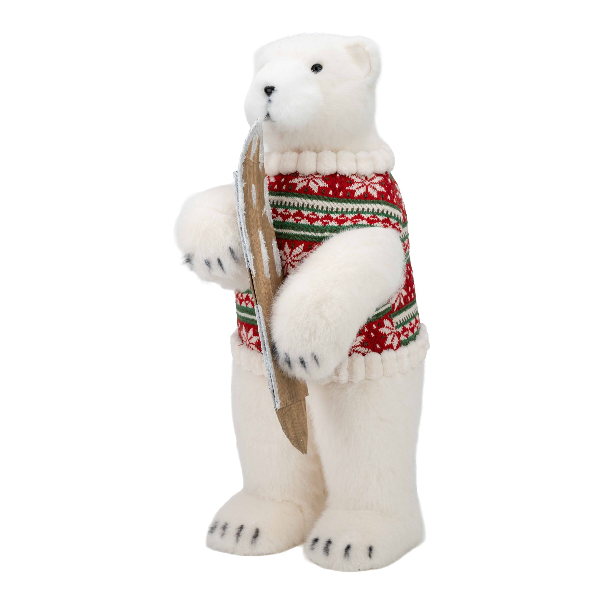 Fair Isle Knit Standing Polar Bear 56cm - Pure Apotheca