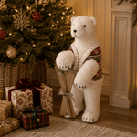 Fair Isle Knit Standing Polar Bear 80cm - Pure Apotheca