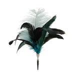 FEATHER CLIP ON PLUME TEAL GREY - Pure Apotheca