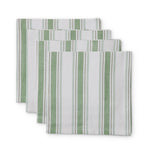 FERN GREEN/BLUE STRIPE NAPKIN SET/4 - Pure Apotheca