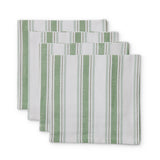 FERN GREEN/BLUE STRIPE NAPKIN SET/4 - Pure Apotheca