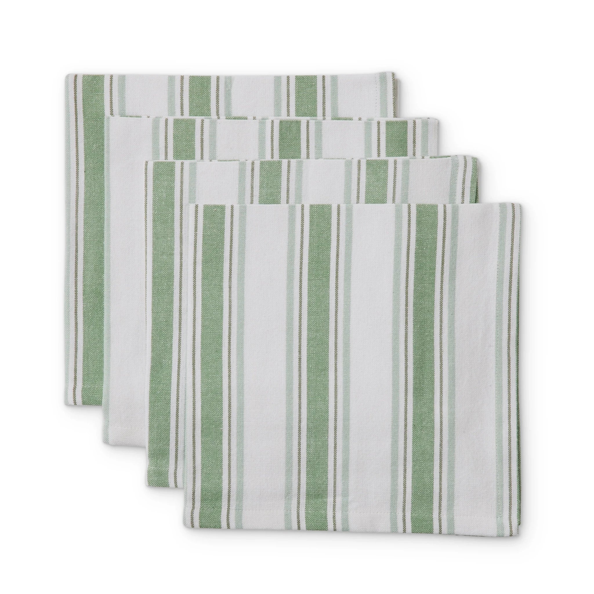 FERN GREEN/BLUE STRIPE NAPKIN SET/4 - Pure Apotheca
