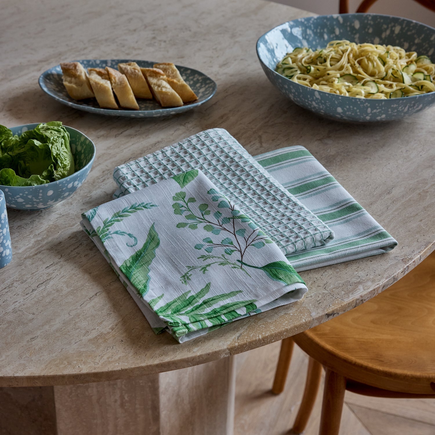 FERN GREEN/BLUE TEATOWEL 3PK - Pure Apotheca