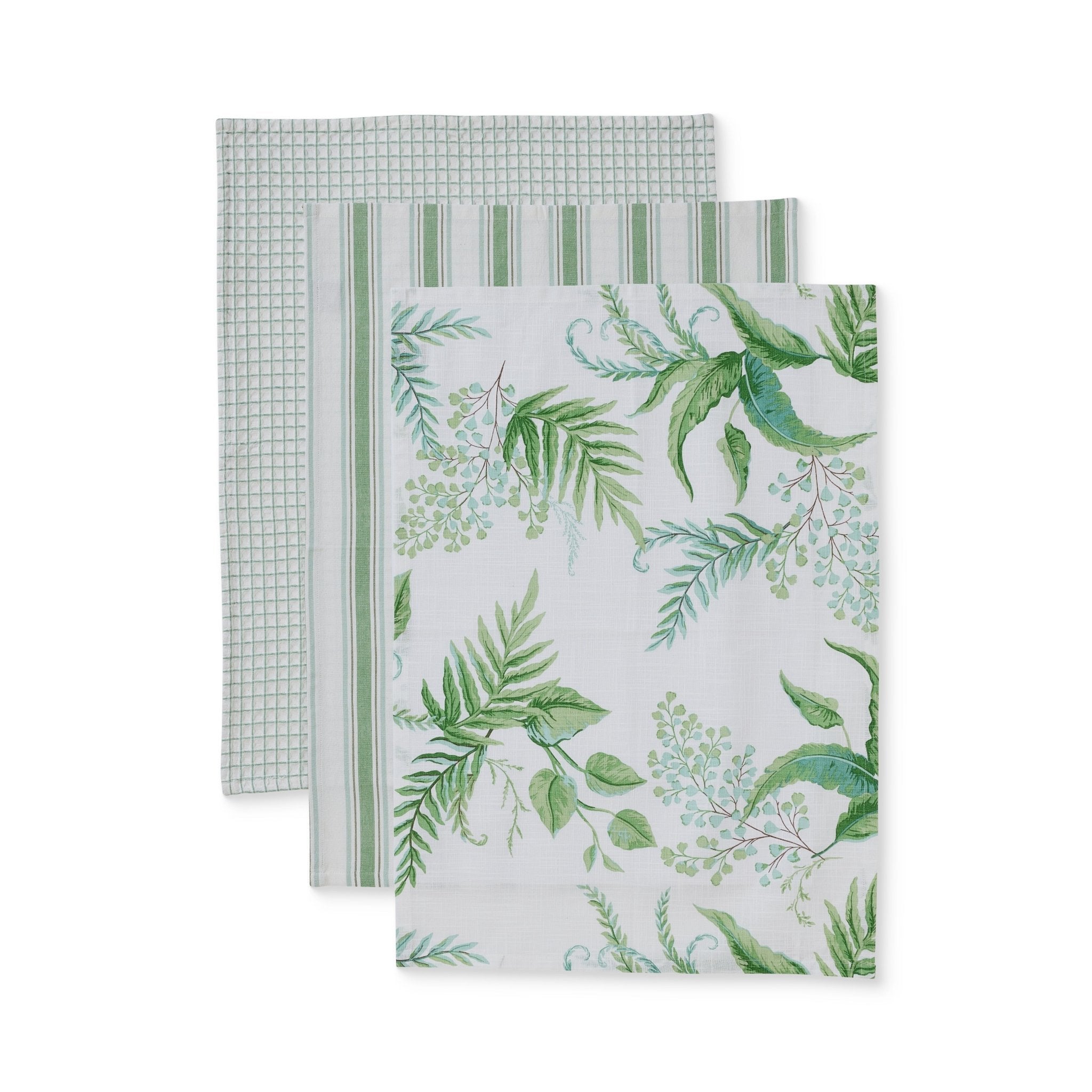FERN GREEN/BLUE TEATOWEL 3PK - Pure Apotheca