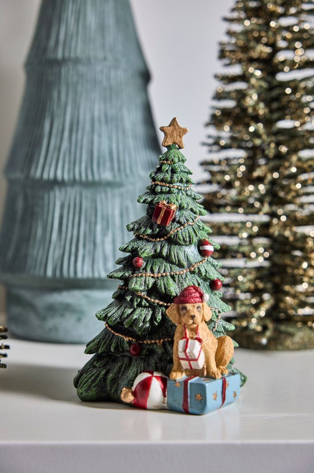 Festive Tree with Dog and Gifts - Pure Apotheca