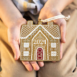 Fine Enamel Christmas Ornament - 2024 Gingerbread House - Pure Apotheca