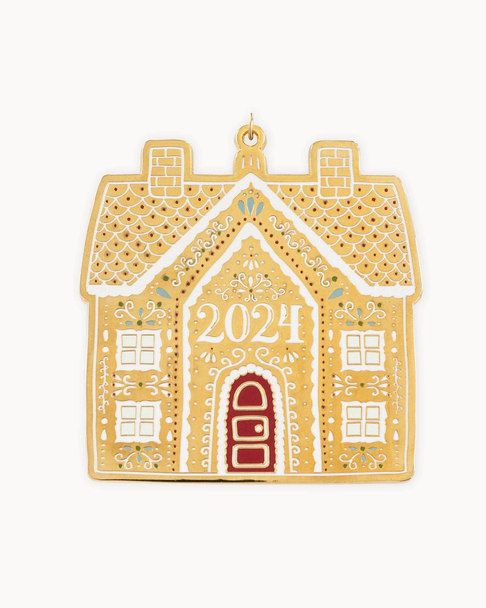 Fine Enamel Christmas Ornament - 2024 Gingerbread House - Pure Apotheca