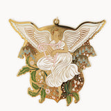 Fine Enamel Christmas Ornament - Angel with Harp - Pure Apotheca