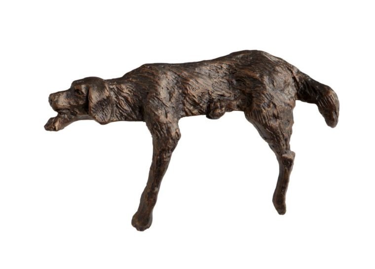 Flint Resting Dog Sculpture Antique Bronze - Pure Apotheca