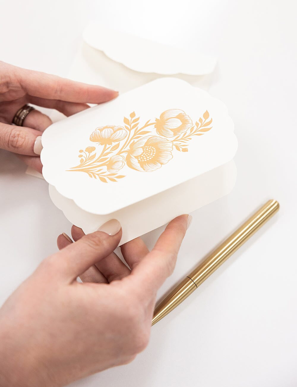 Floral Blank Scallop Card - Pure Apotheca