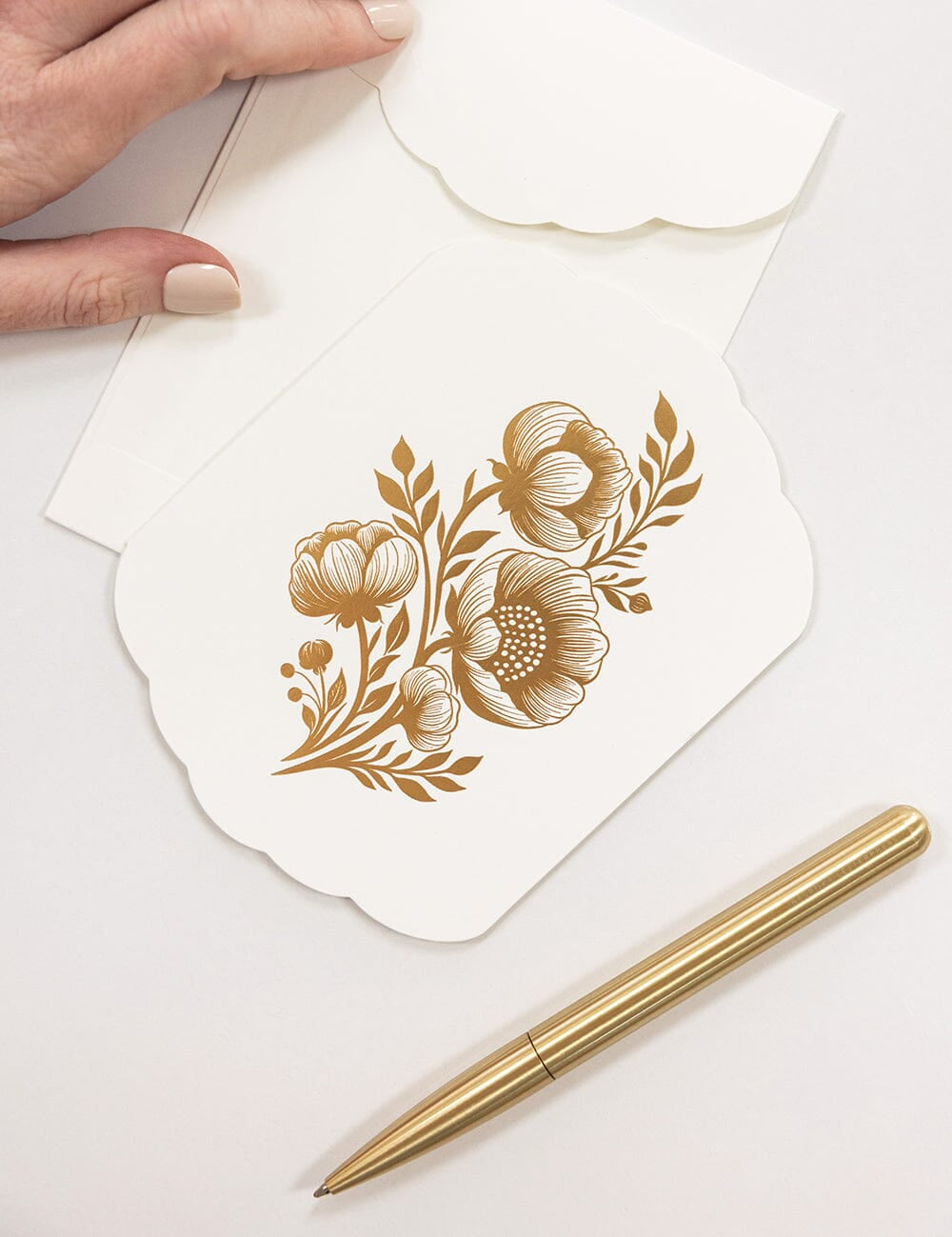 Floral Blank Scallop Card - Pure Apotheca