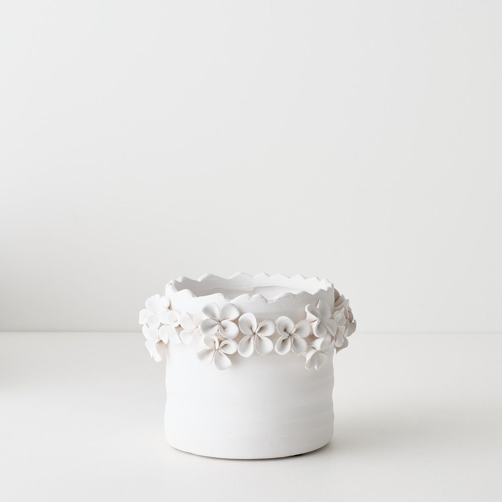 Floreo Pot White 14cmh x 18cmd - Pure Apotheca