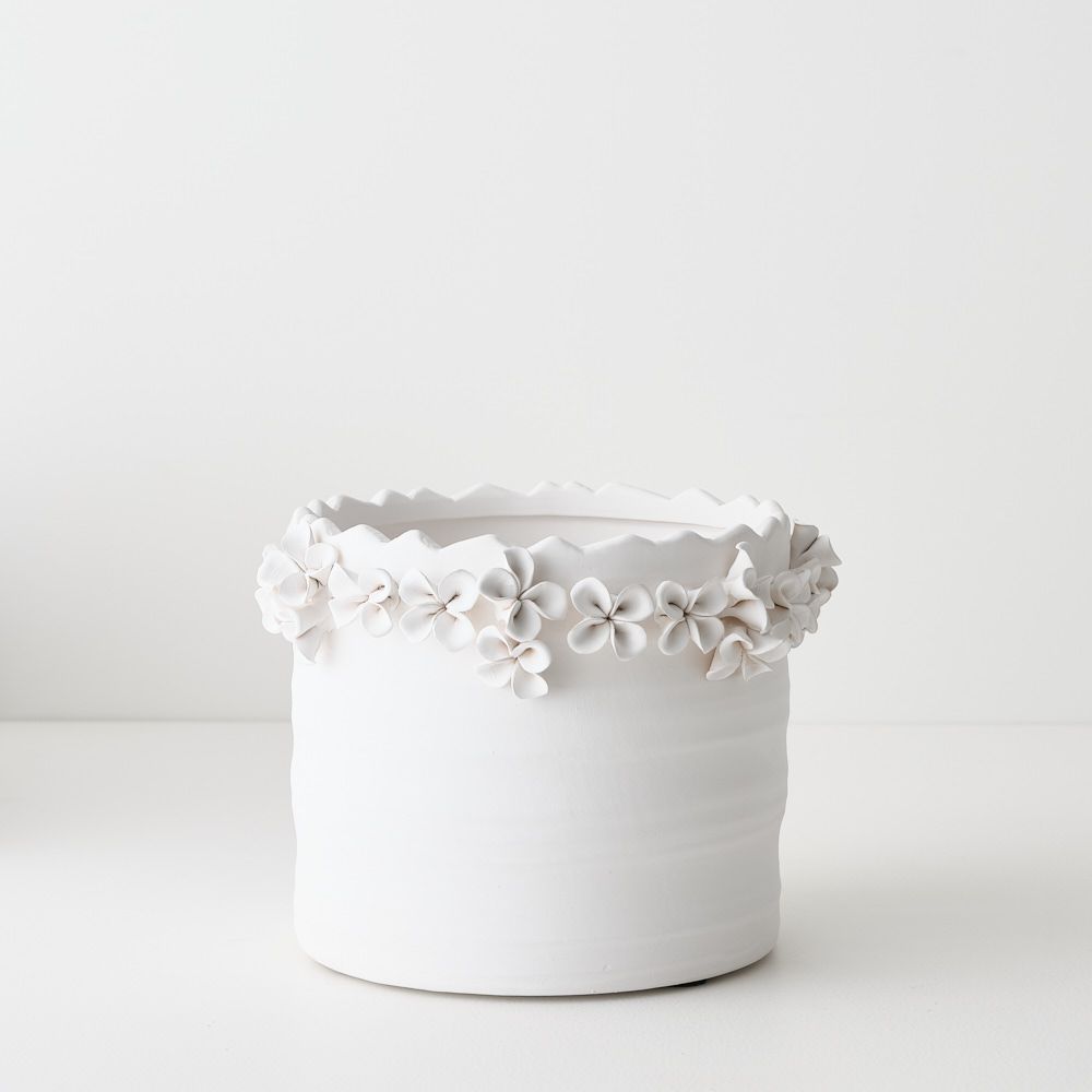 Floreo Pot White 18cmh x 23cmd - Pure Apotheca