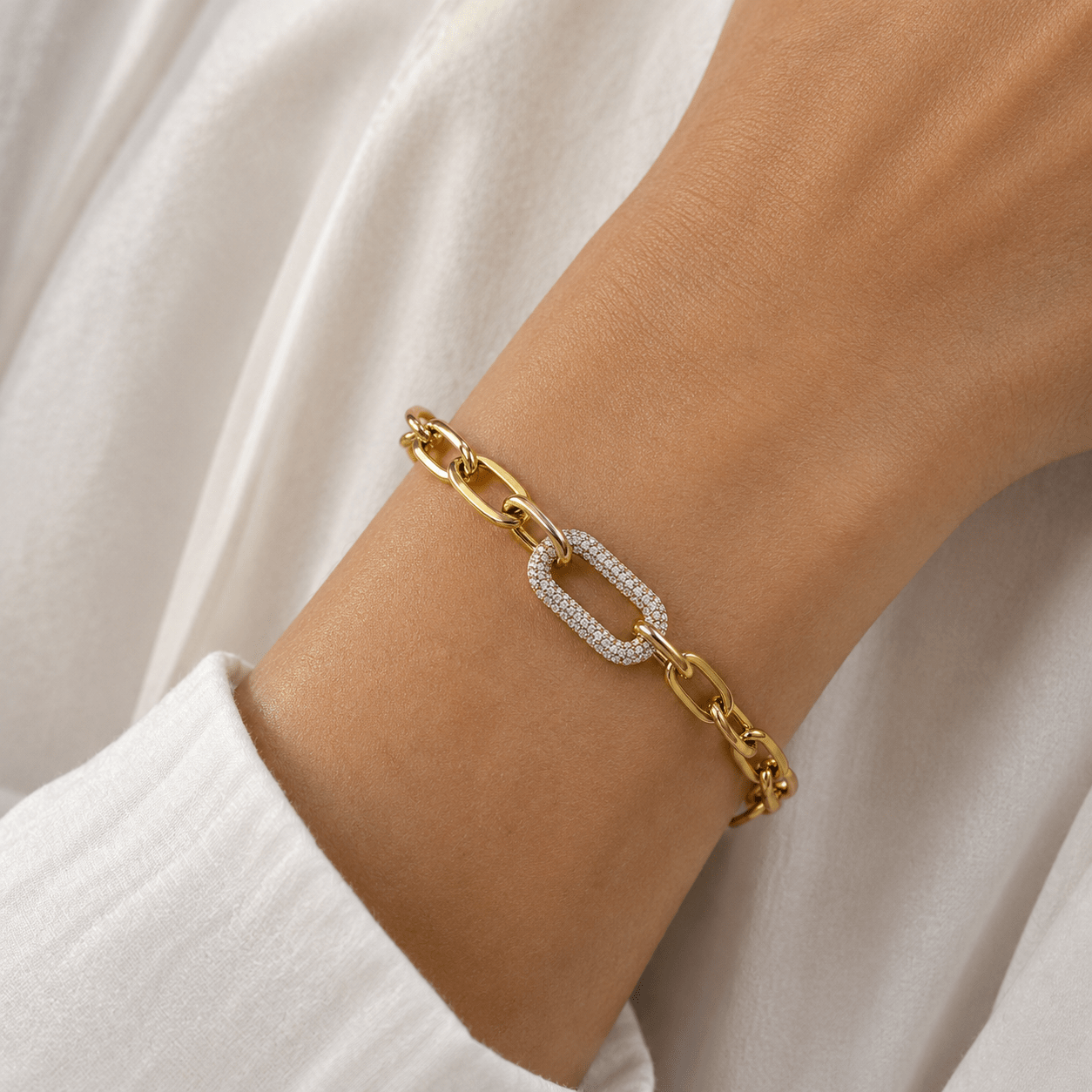 Foblink CZ Encrusted Gold Bracelet - Pure Apotheca