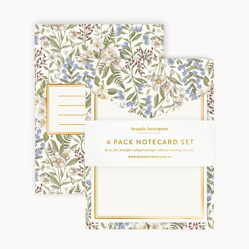 Forget Me Not Notecard Set 4pk - Pure Apotheca