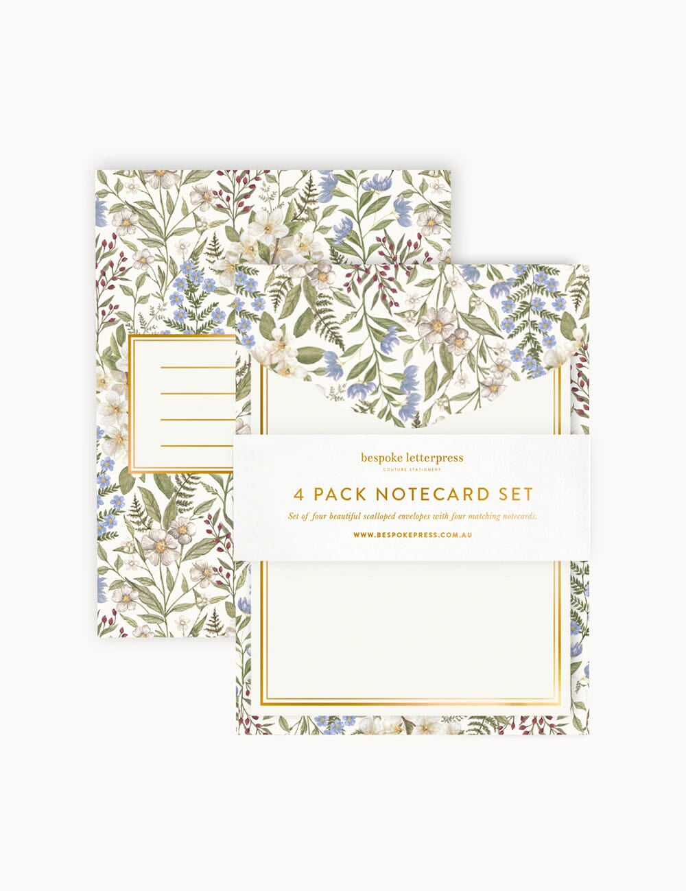 Forget Me Not Notecard Set 4pk - Pure Apotheca