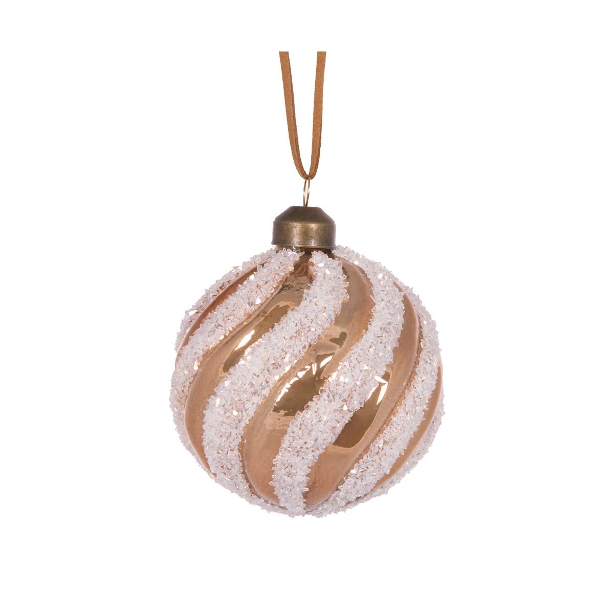 FROSTED GINGERBREAD SWIRL BAUBLE - Pure Apotheca