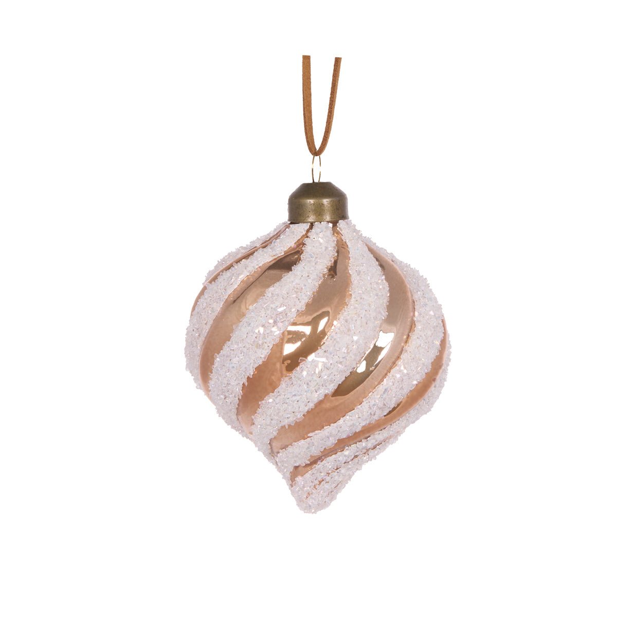 FROSTED GINGERBREAD SWIRL ONION BAUBLE - Pure Apotheca