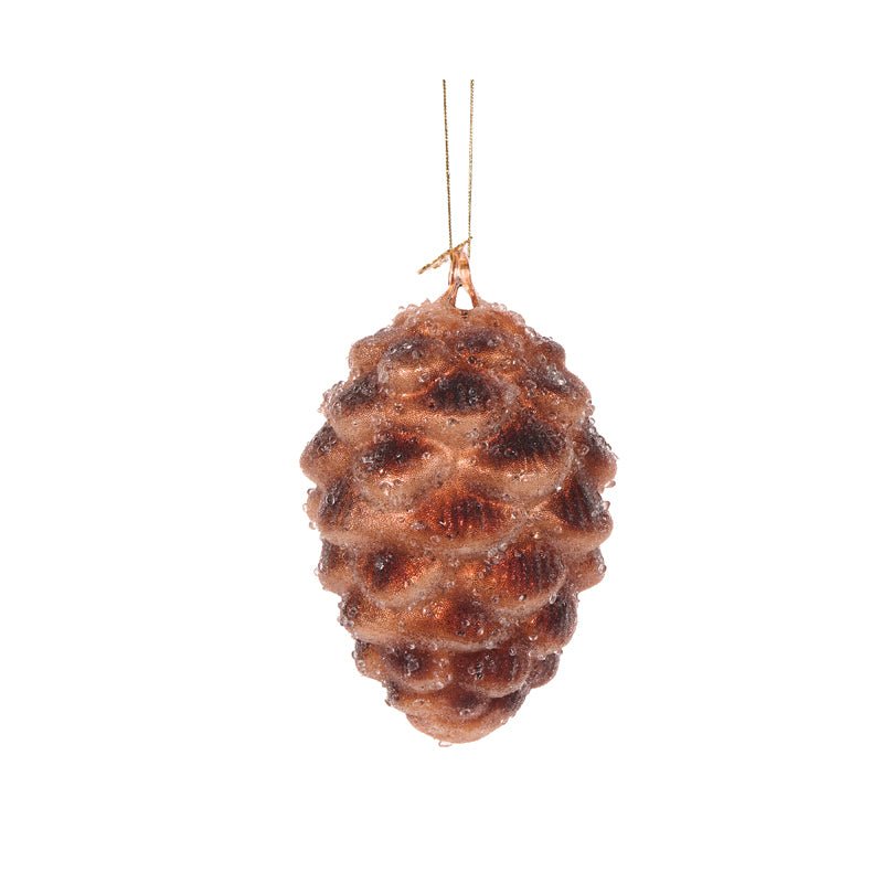 FROSTED LIGHT BROWN PINECONE BAUBLE - Pure Apotheca