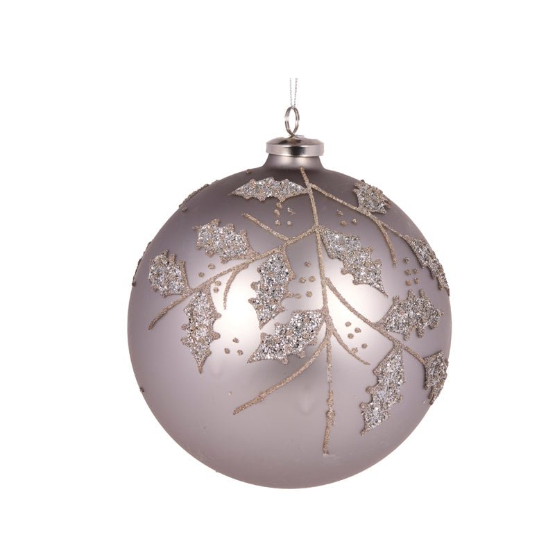 FROSTED SILVER HOLLY BAUBLE - Pure Apotheca