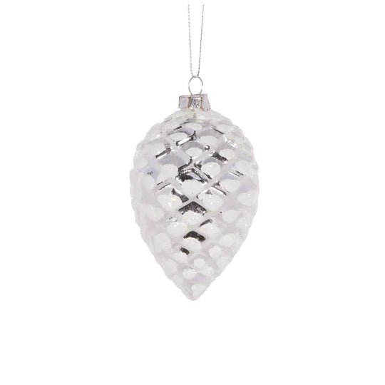 FROSTED SILVER PINECONE BAUBLE - Pure Apotheca