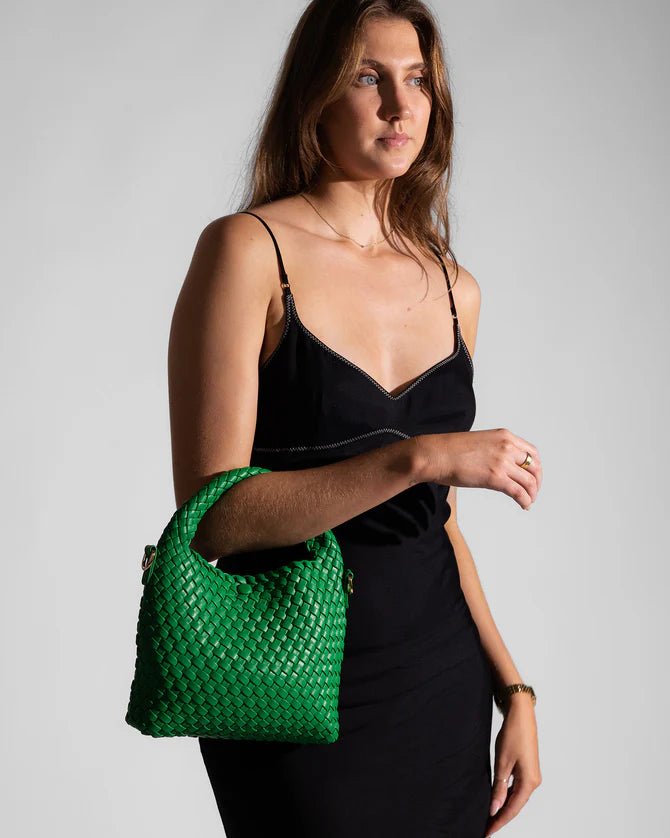 Gabby Mini Woven Shoulder Bag Apple Green - Pure Apotheca