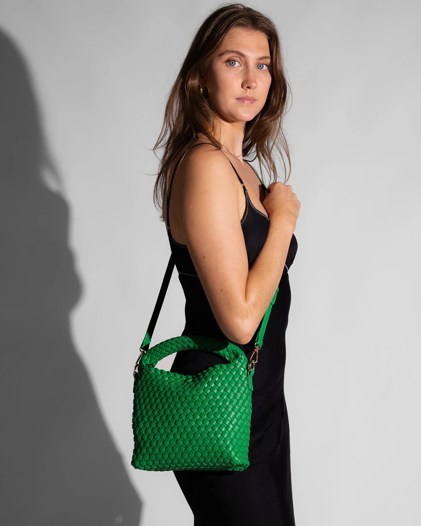 Gabby Mini Woven Shoulder Bag Apple Green - Pure Apotheca