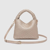 Gabby Mini Woven Shoulder Bag Pink Champagne - Pure Apotheca