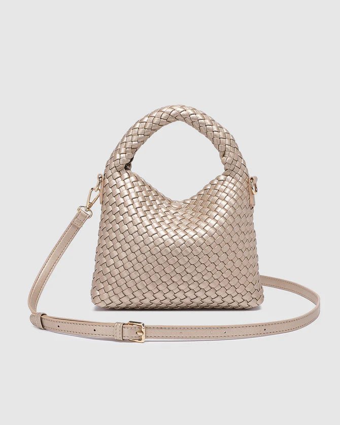 Gabby Mini Woven Shoulder Bag Pink Champagne - Pure Apotheca