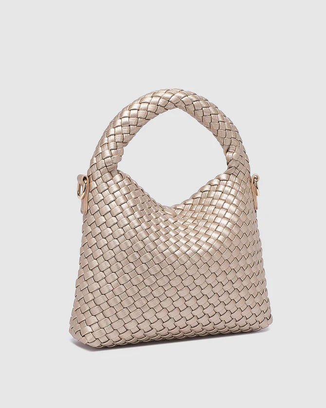 Gabby Mini Woven Shoulder Bag Pink Champagne - Pure Apotheca