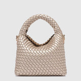 Gabby Mini Woven Shoulder Bag Pink Champagne - Pure Apotheca