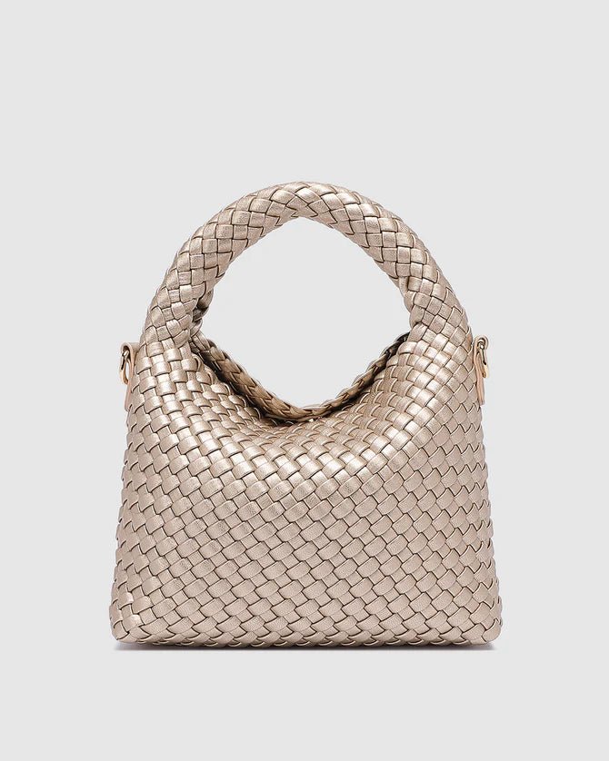 Gabby Mini Woven Shoulder Bag Pink Champagne - Pure Apotheca