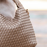 Gabby Mini Woven Shoulder Bag Pink Champagne - Pure Apotheca