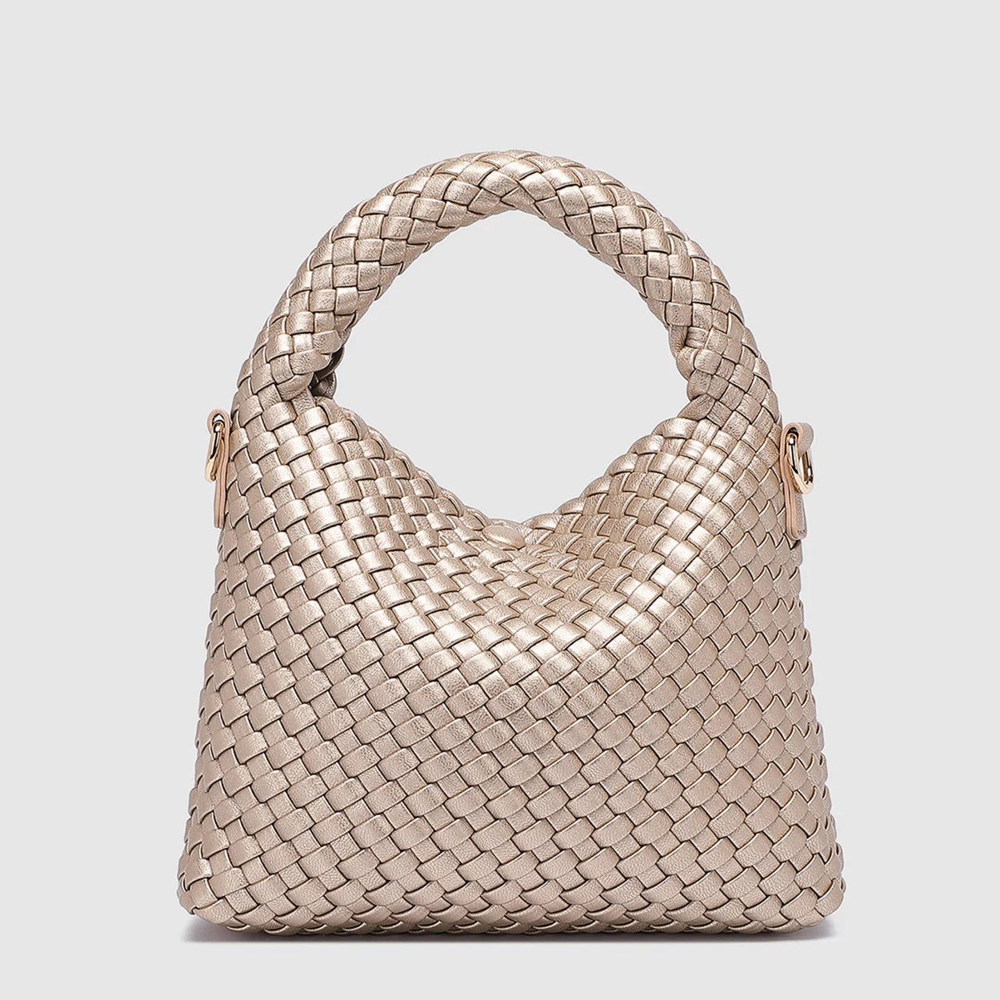 Gabby Mini Woven Shoulder Bag Pink Champagne - Pure Apotheca